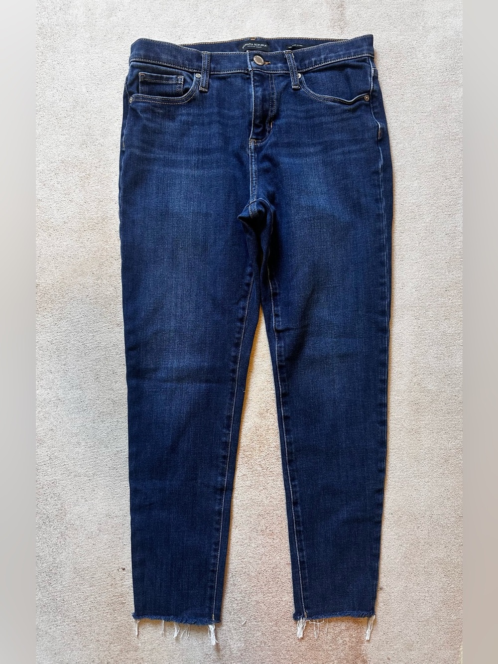Banana Republic Dark Wash Raw Hem Jeans